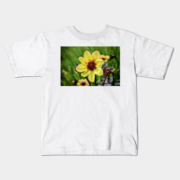 Yellow Dahlia Kids T-Shirt by JimDeFazioPhotography